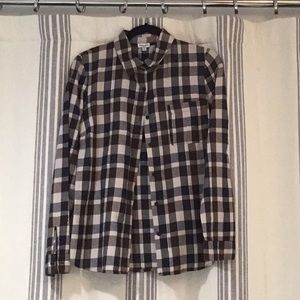 Blue and brown plaid shirt